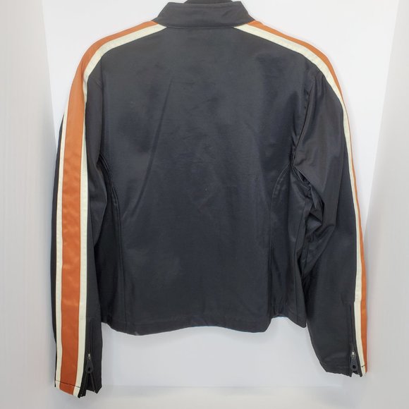 Harley-Davidson Women's Med Nylon & Mesh Black/Orange Motorcycle Riding Jacket - Picture 11 of 16